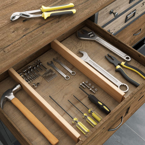 BAMEOS divider organizing kitchen utensils to create tidy, easy-access zones