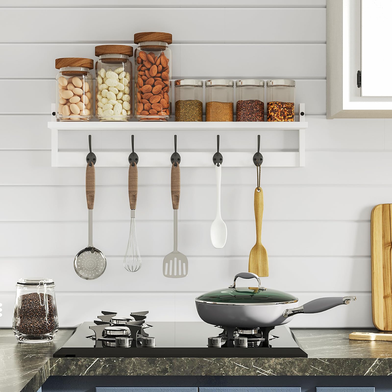 BAMEOS shelf mounted in an entryway showing organized daily essentials