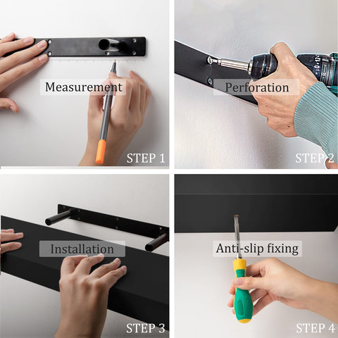 BAMEOS shelf beside ruler showing 31.5 inch scale for accurate size and planning benefit