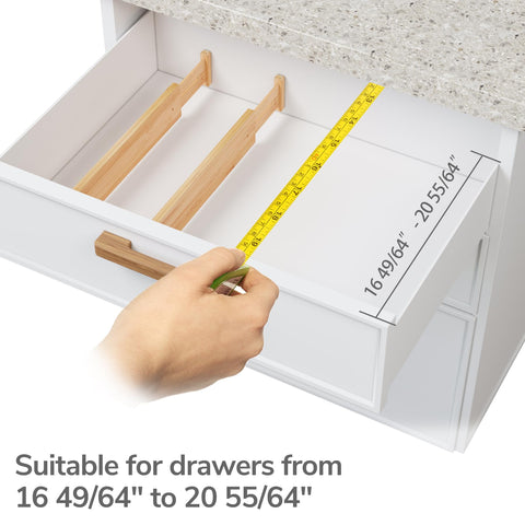 BAMEOS divider used vertically in deep drawer to double partition height