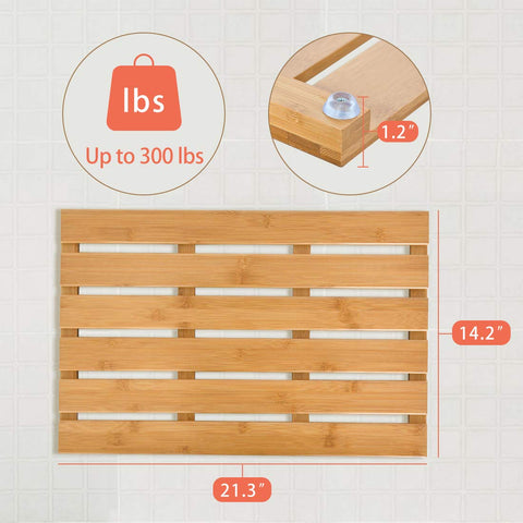 Bamfan mat next to a shower showing scale and sturdy standing support