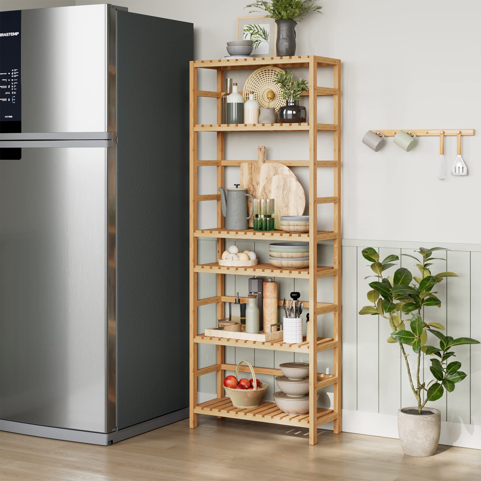 Bamjoy demonstration of adjustable shelf heights for flexible storage