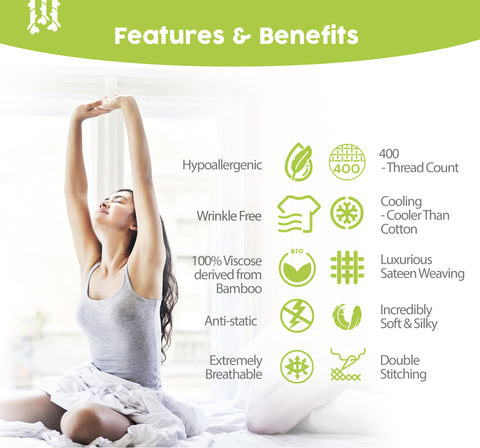 BAMPURE sheets beside ruler showing fit for up to 16-inch mattress