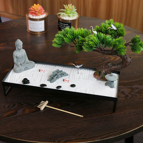 BangBangDa artificial bonsai and pagoda detail, adds natural-looking calm