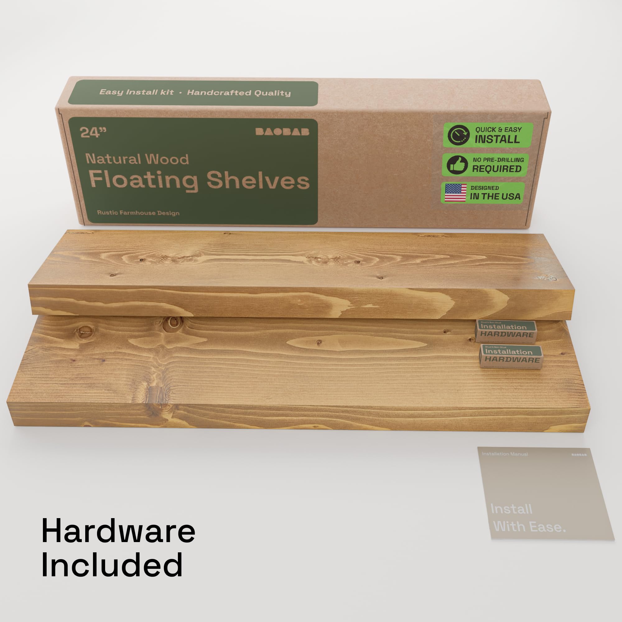 BAOBAB WORKSHOP shelf next to ruler showing depth and thickness for accurate sizing benefit