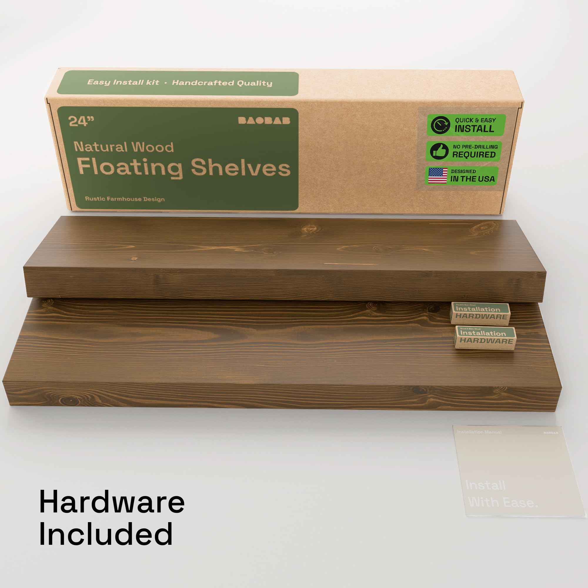 BAOBAB WORKSHOP shelf edge profile showing thickness and smooth finish for a refined look
