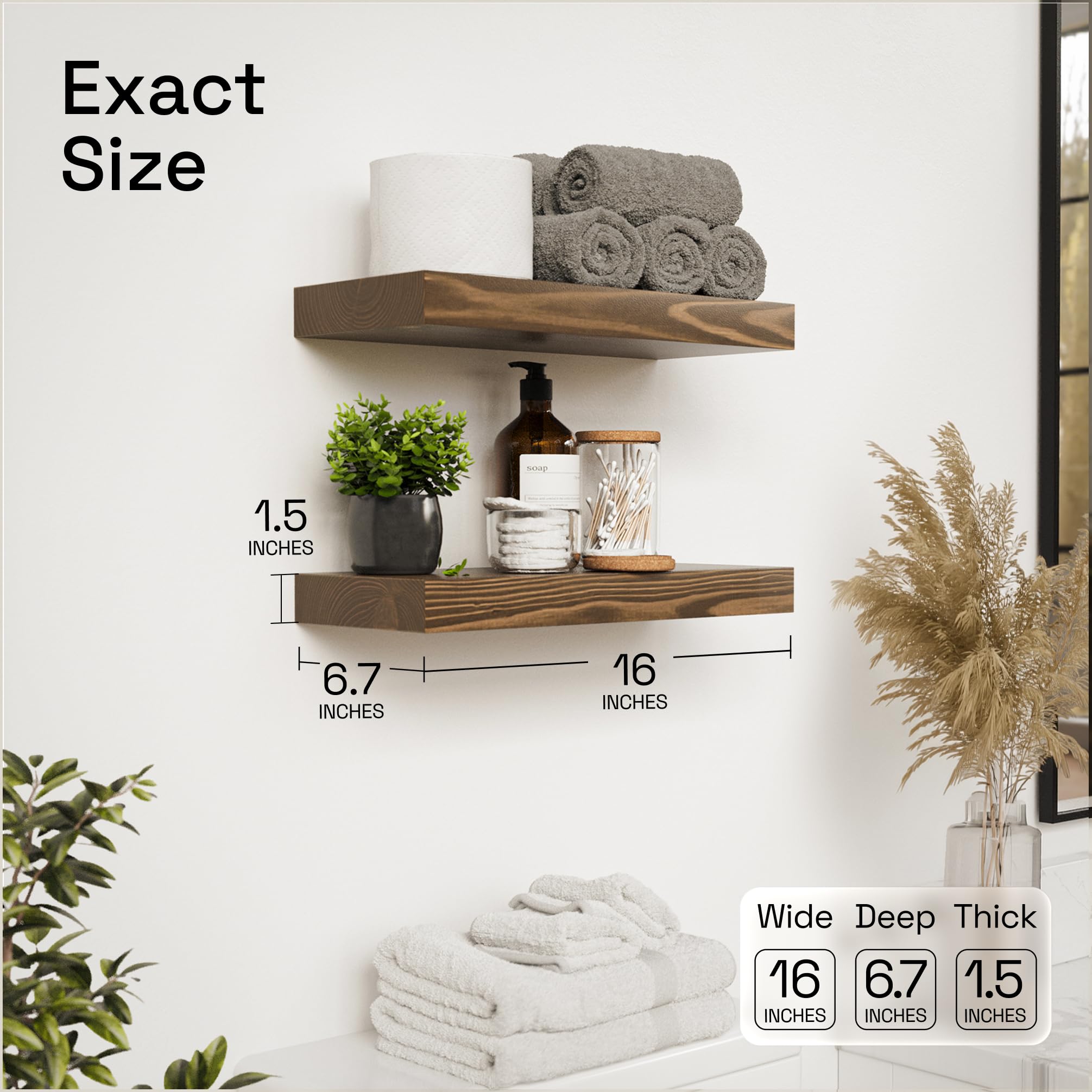 BAOBAB WORKSHOP shelf mounted above bathroom sink organizing toiletries neatly