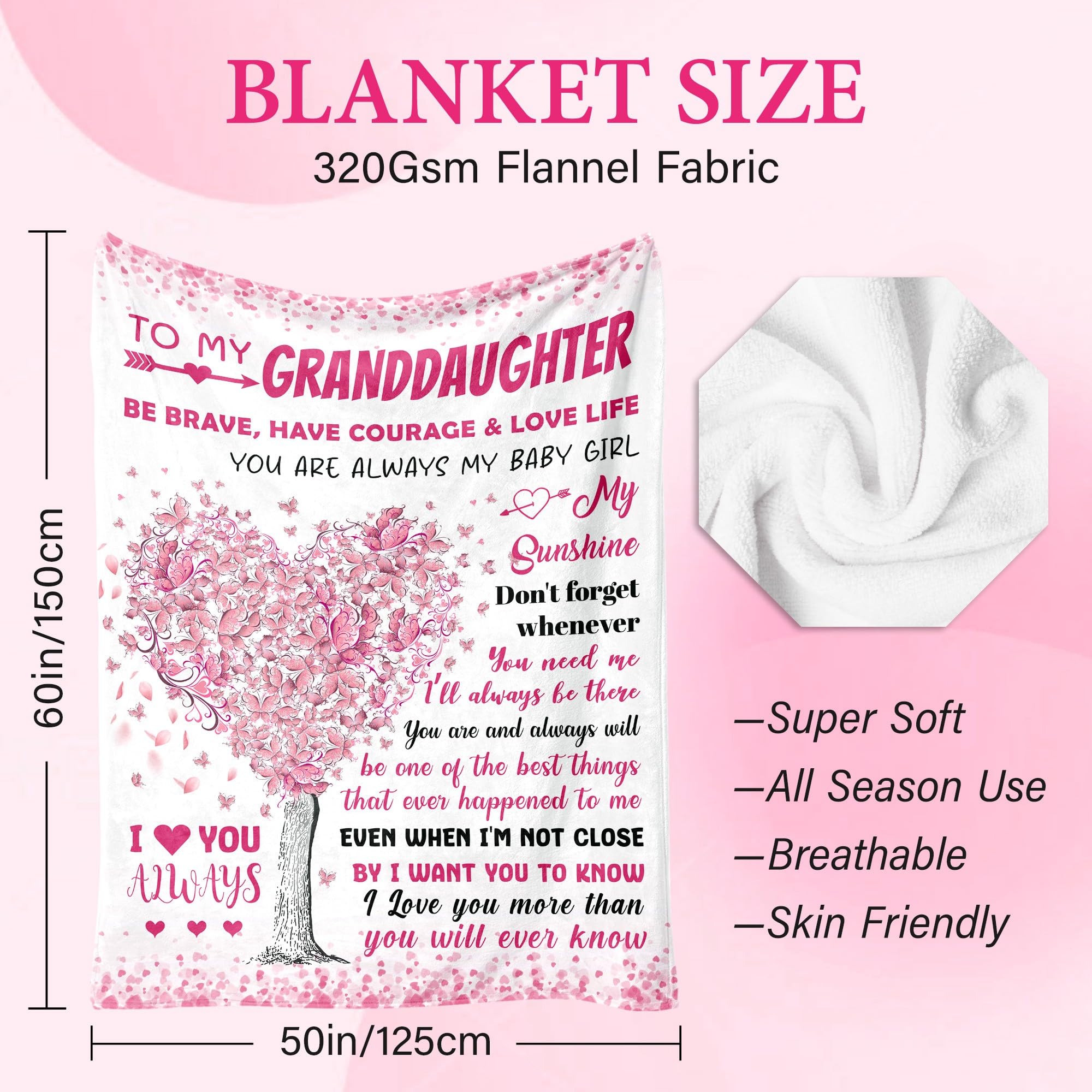 BAOERN blanket on lap and bed demonstrating 50x60 size for versatile use