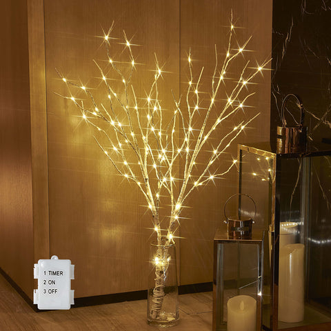 BAOLITVINE birch branch front view showing lifelike finish and glow