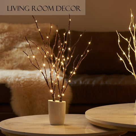BAOLITVINE branches arranged on a fireplace mantle adding cozy ambiance
