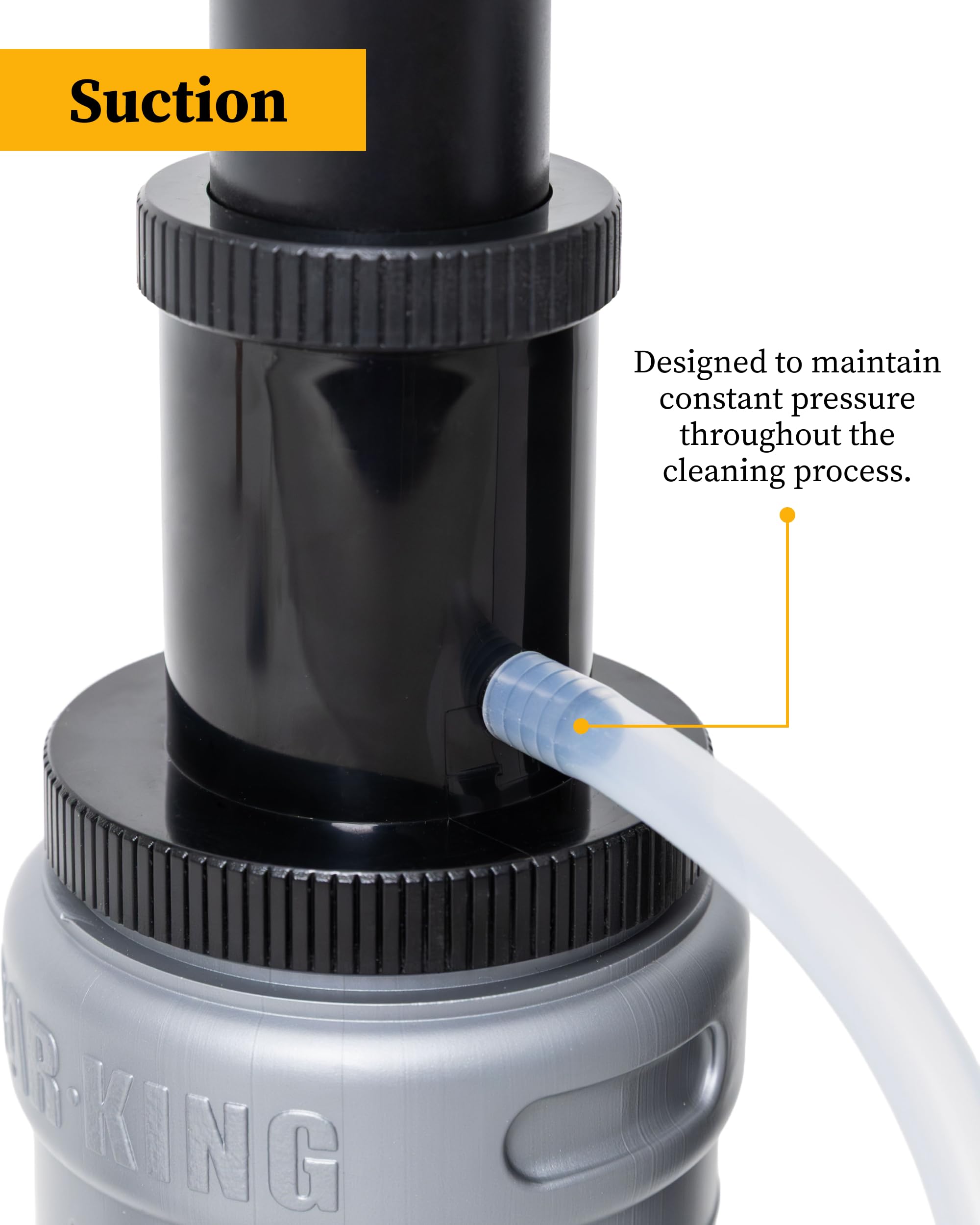 Bar-King single-use cleaning powder packet closeup for consistent mixes