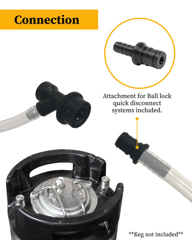 Bar-King kit connected to Sankey keg coupler for commercial compatibility