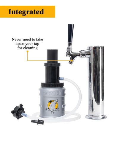 Bar-King quick-connect coupler attached to bottle demonstrating easy setup