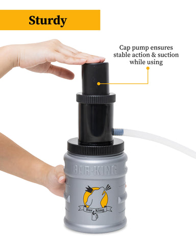 Bar-King translucent bottle with visible fluid level for precise rinsing