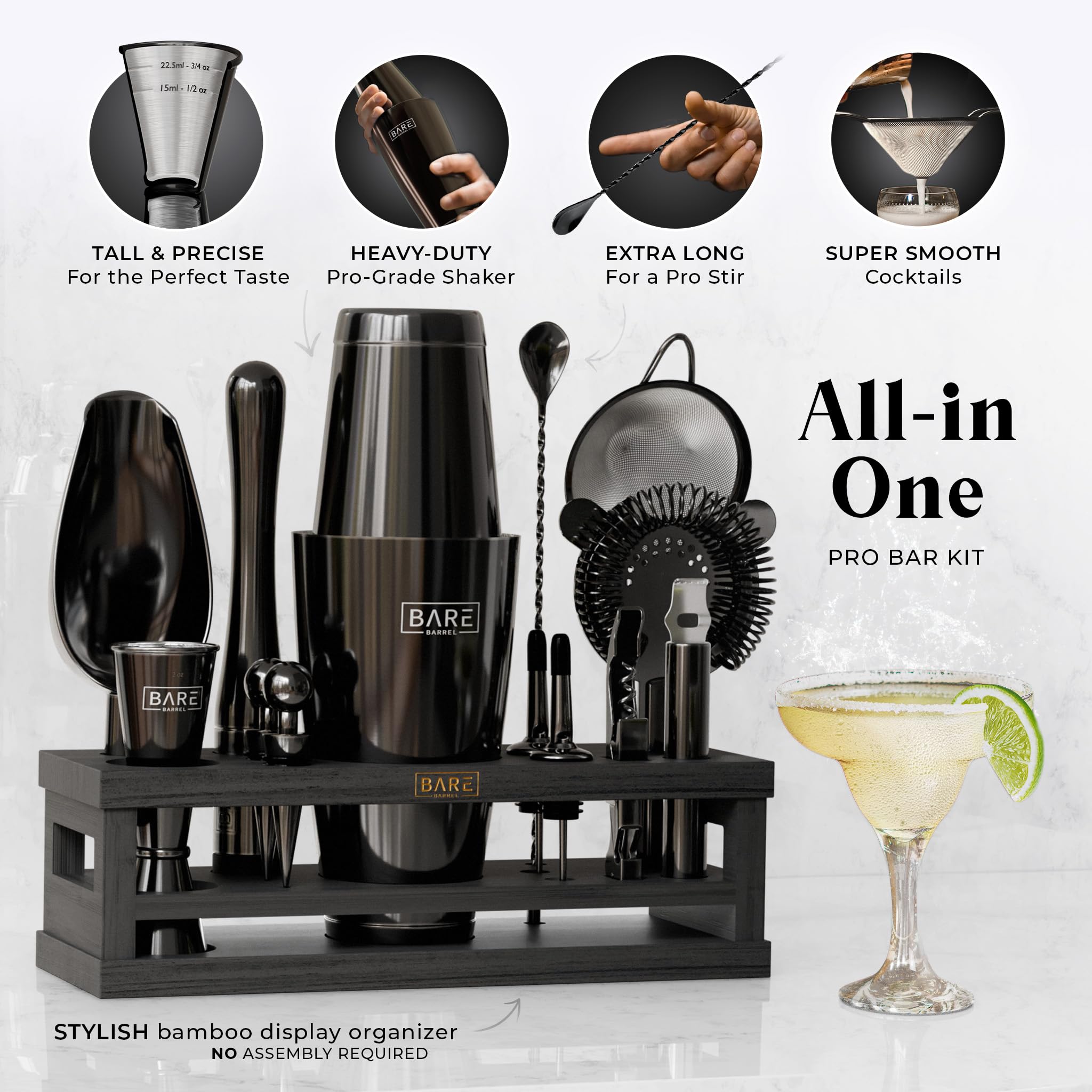 Bare Barrel bamboo organizer holding tools neatly for tidy countertop storage and eye-catching display