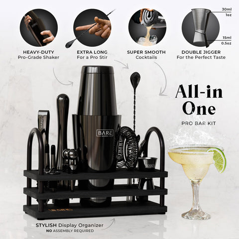 Bare Barrel bamboo organizer displaying all tools, keeps countertop tidy and accessible