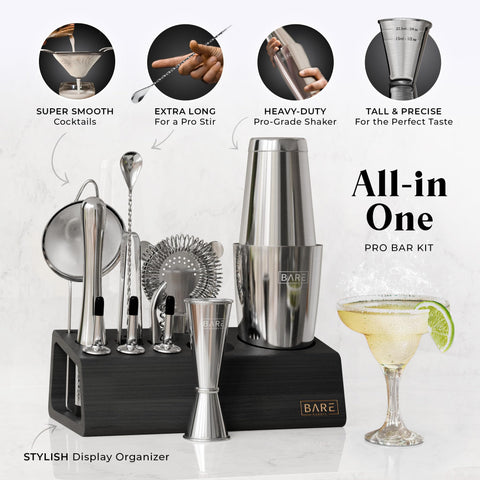 Bare Barrel Boston shaker close-up showing durable stainless steel
