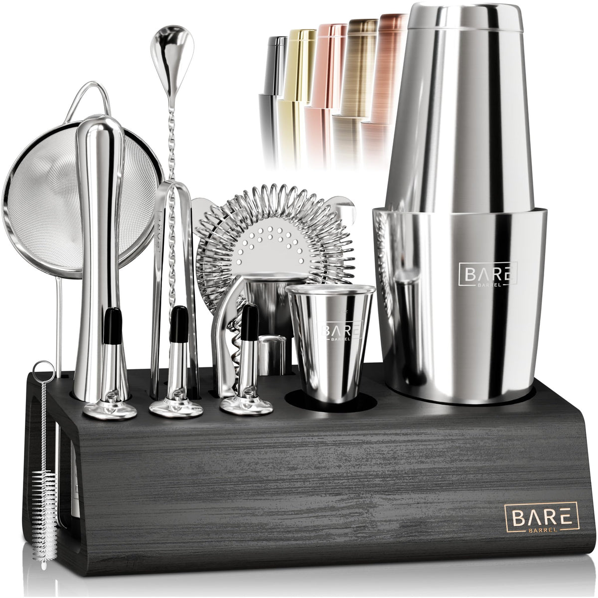 Bare Barrel front packaging showing whole 14-piece set and benefits
