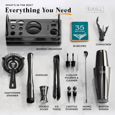 Bare Barrel mixing with shaker in hand, fast and efficient cocktail preparation