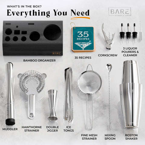 Bare Barrel top-down layout of all tools for quick inventory reference