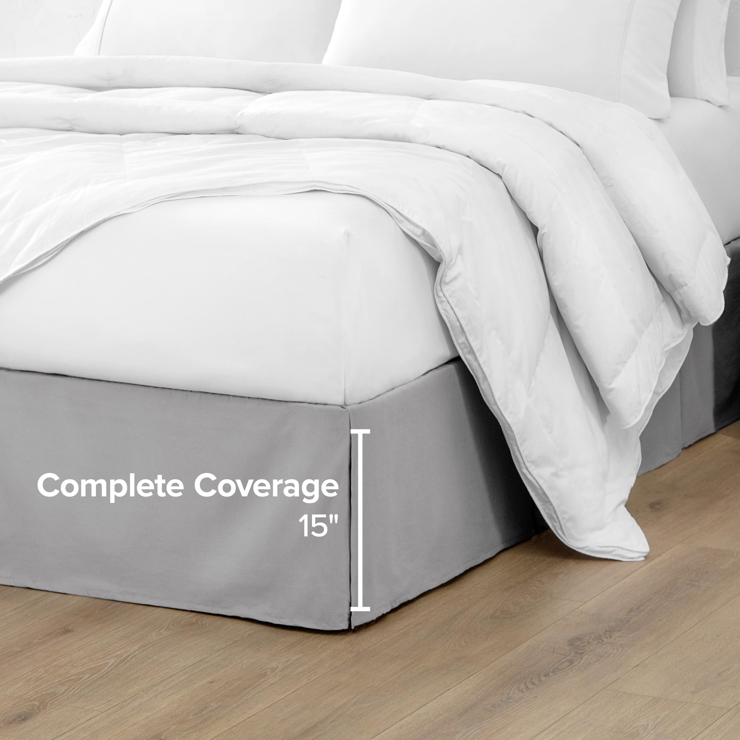 Bare Home bed skirt styled in bedroom creating cohesive decor