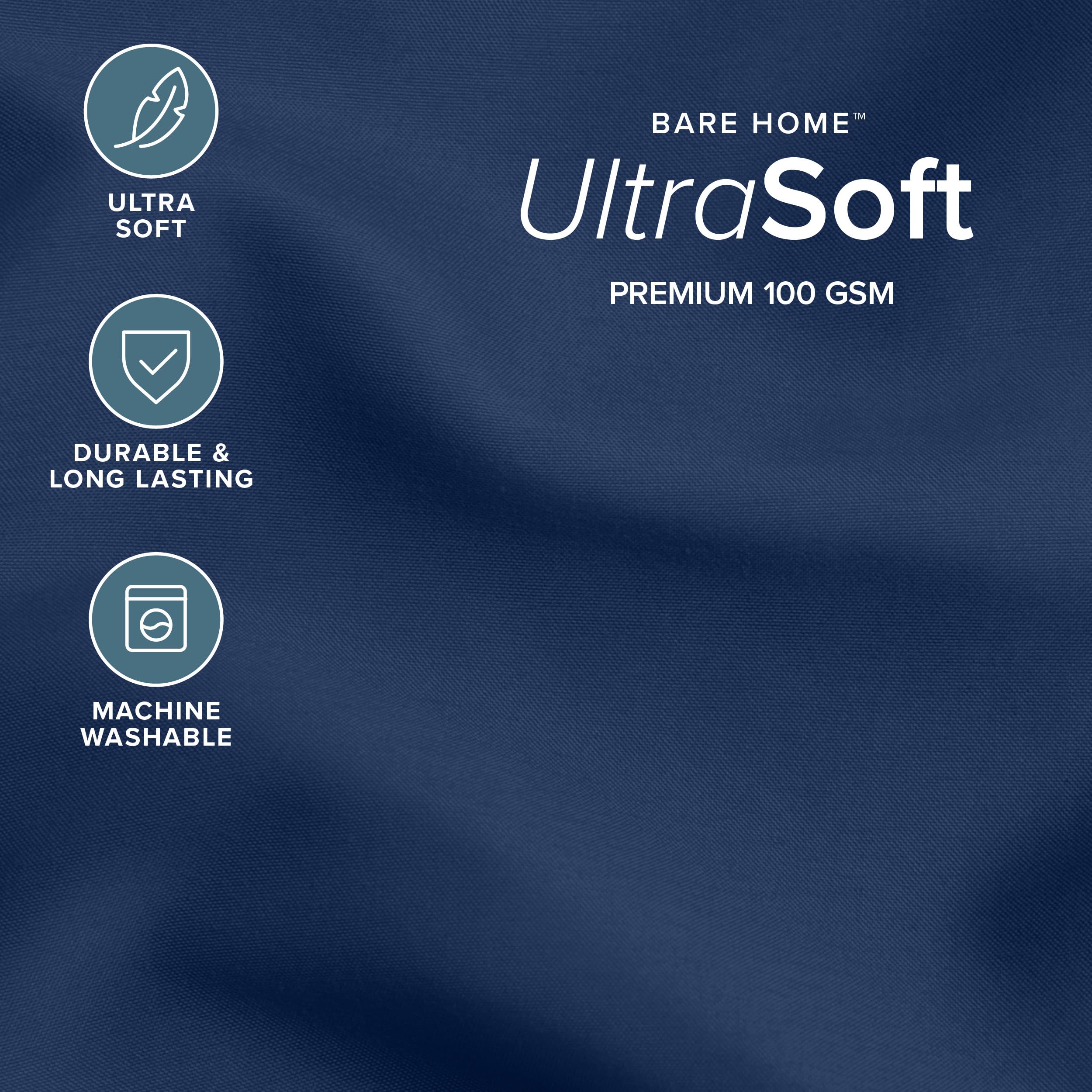 Bare Home close-up of brushed microfiber texture for immediate soft feel benefit