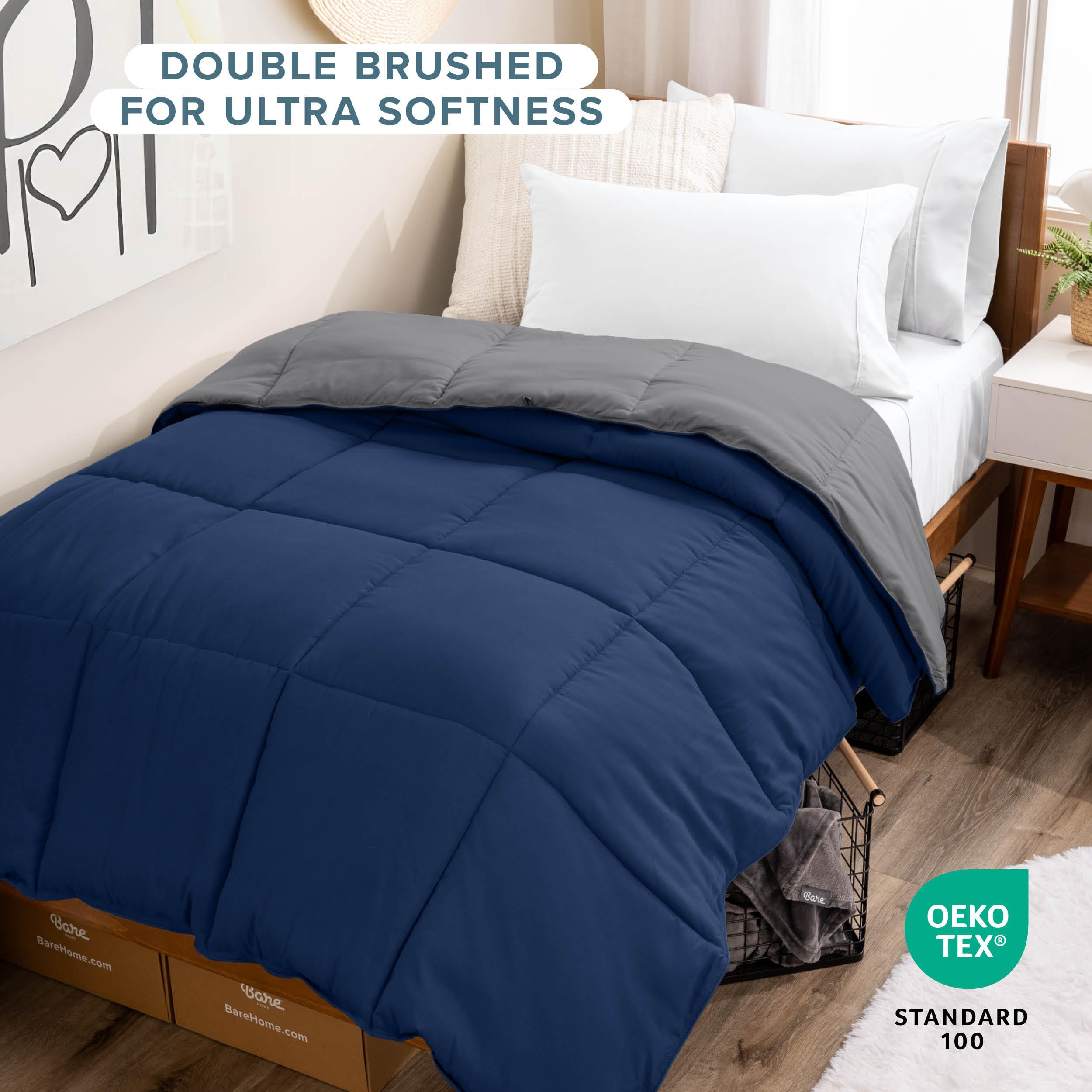 Bare Home close-up of brushed microfiber texture for soft-to-touch comfort