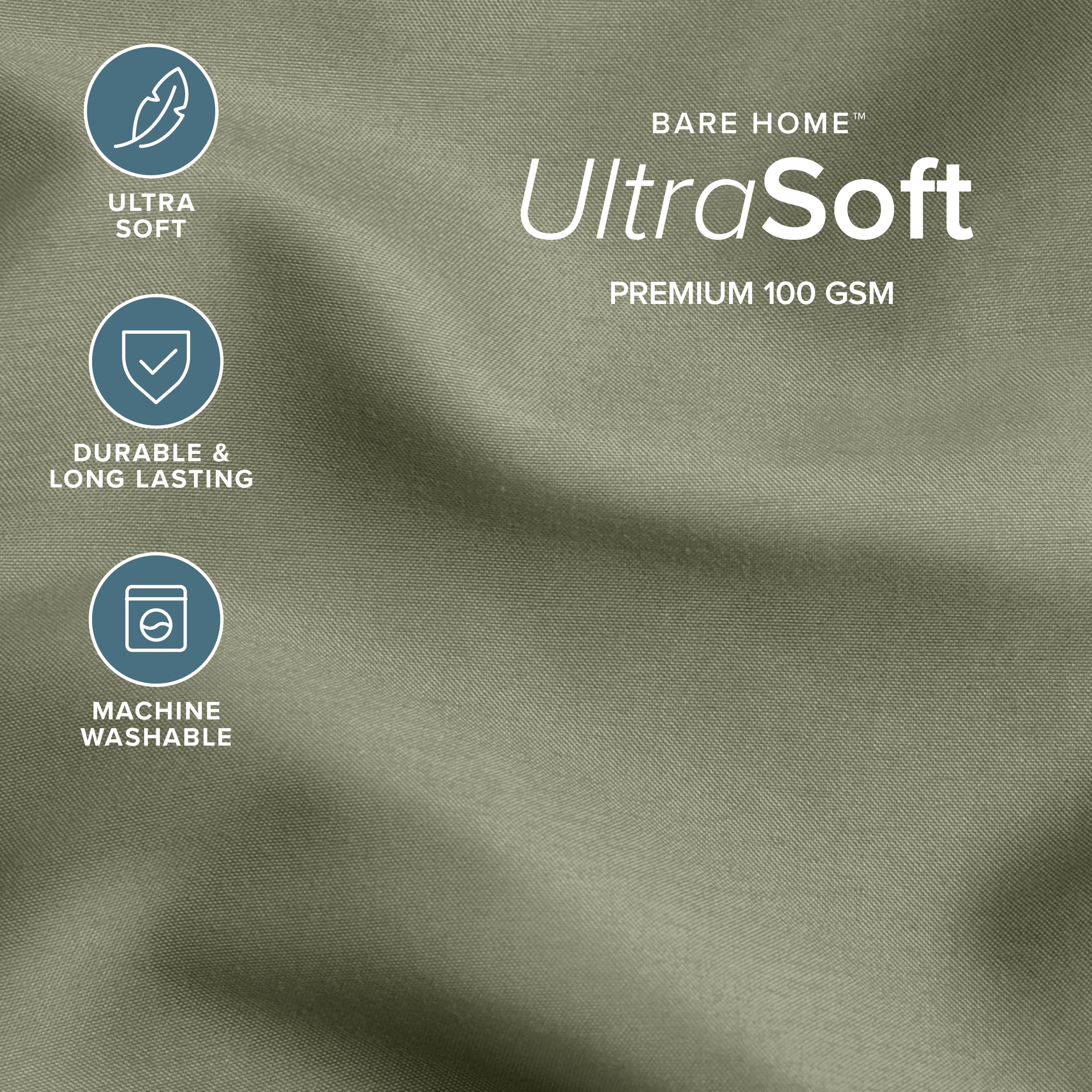 Bare Home brushed fabric close-up highlighting ultra-soft texture and instant comfort