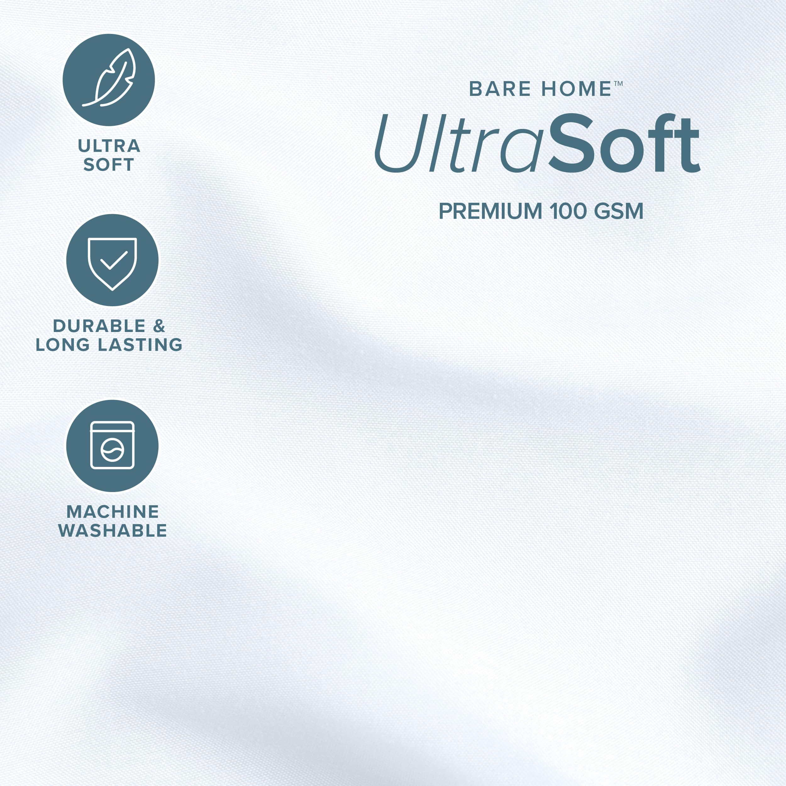 Bare Home brushed fabric close-up highlighting instant softness benefit