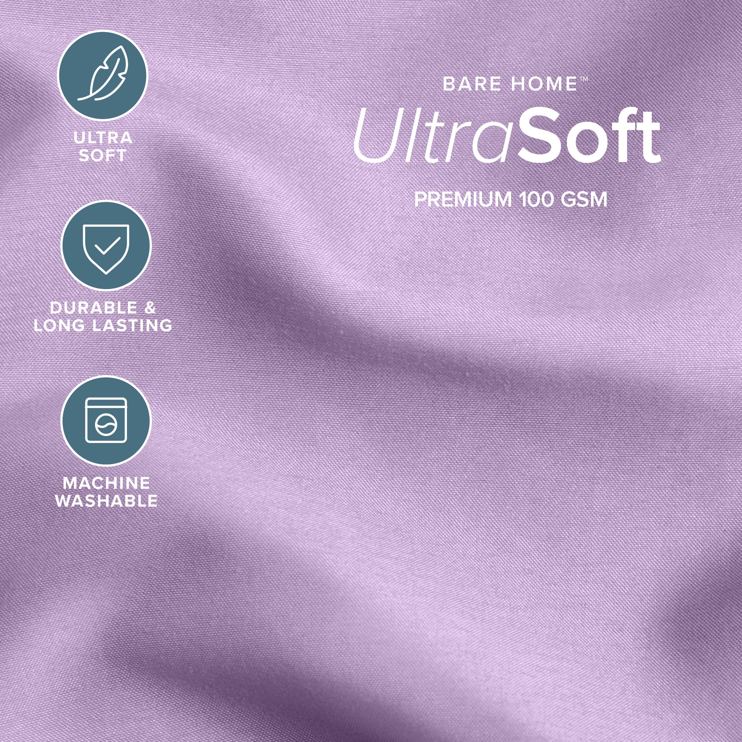 Bare Home microfiber texture close-up highlighting soft feel and durability