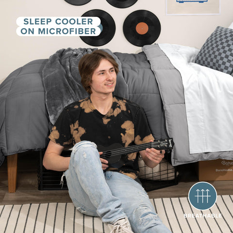 Bare Home corner duvet loop detail allowing secure attachment inside a duvet cover