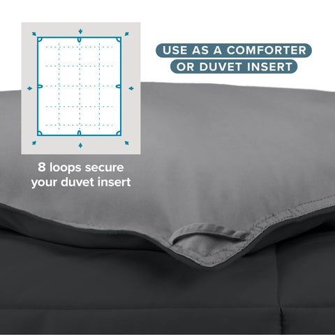 Bare Home duvet loops and corner for secure fit inside a cover