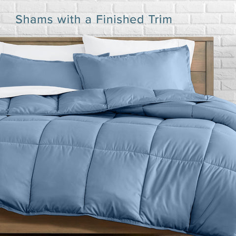 Bare Home comforter edge seam and label showing durable construction
