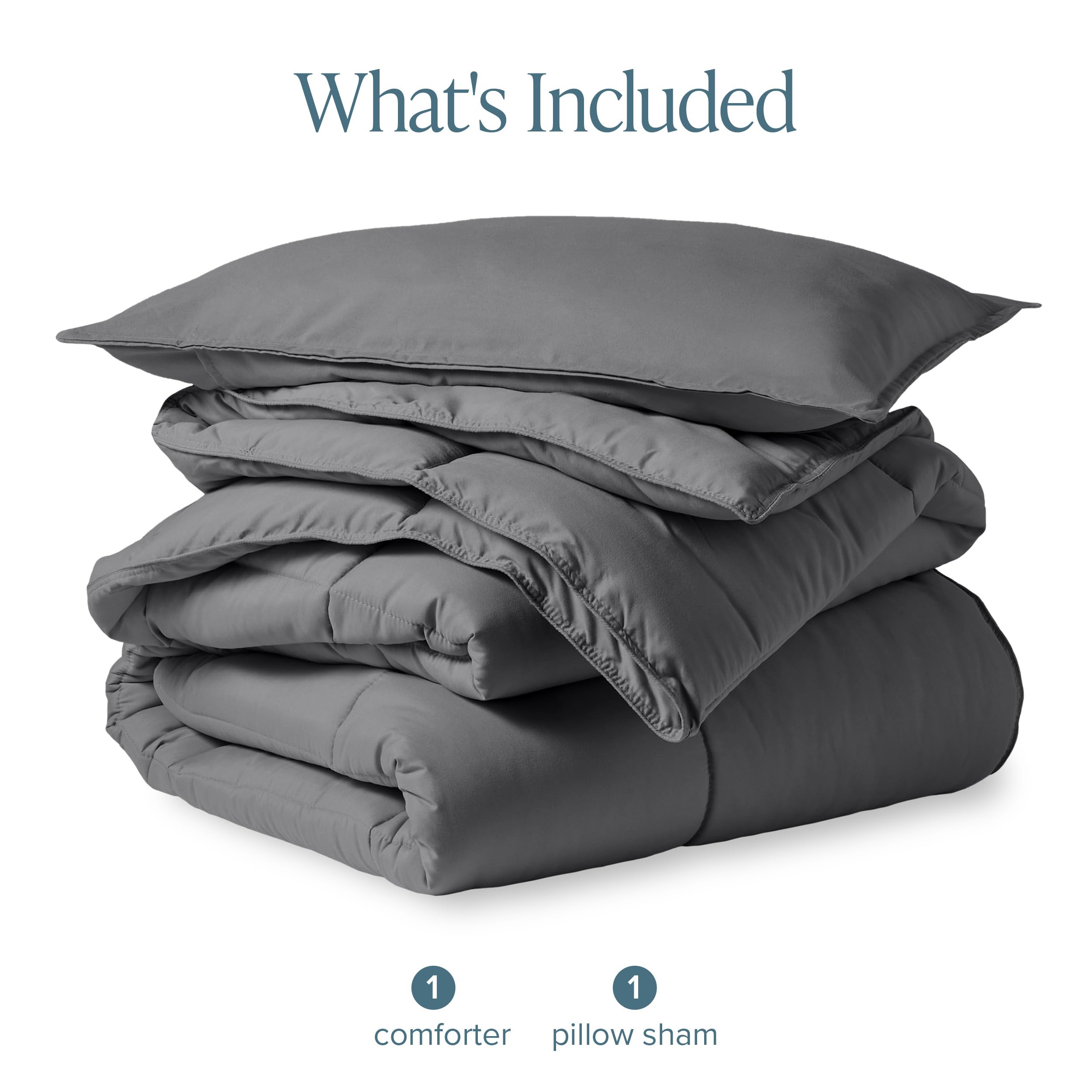 Bare Home comforter folded to show compact storage and easy handling