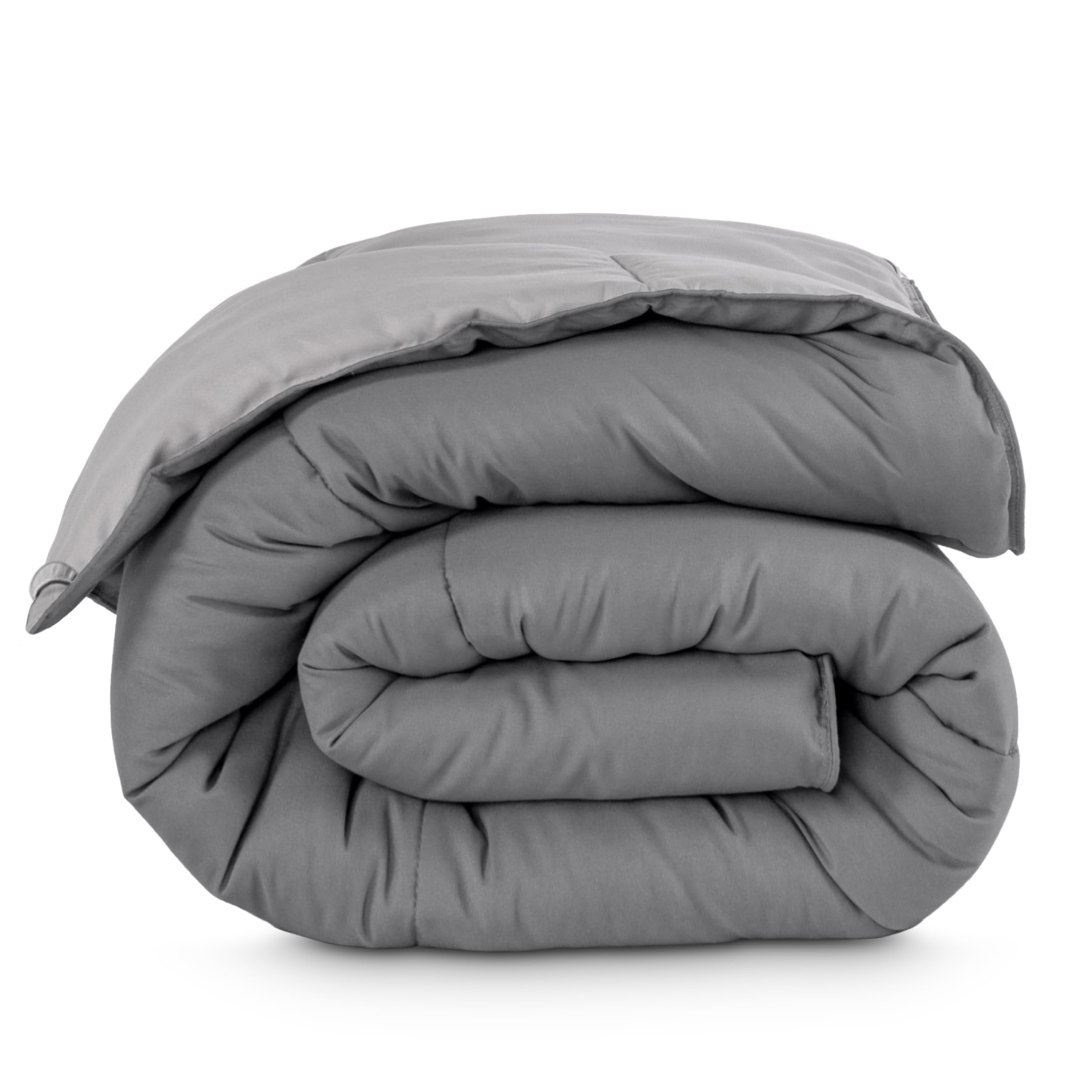 Bare Home comforter front view shows grey tones and cozy appeal