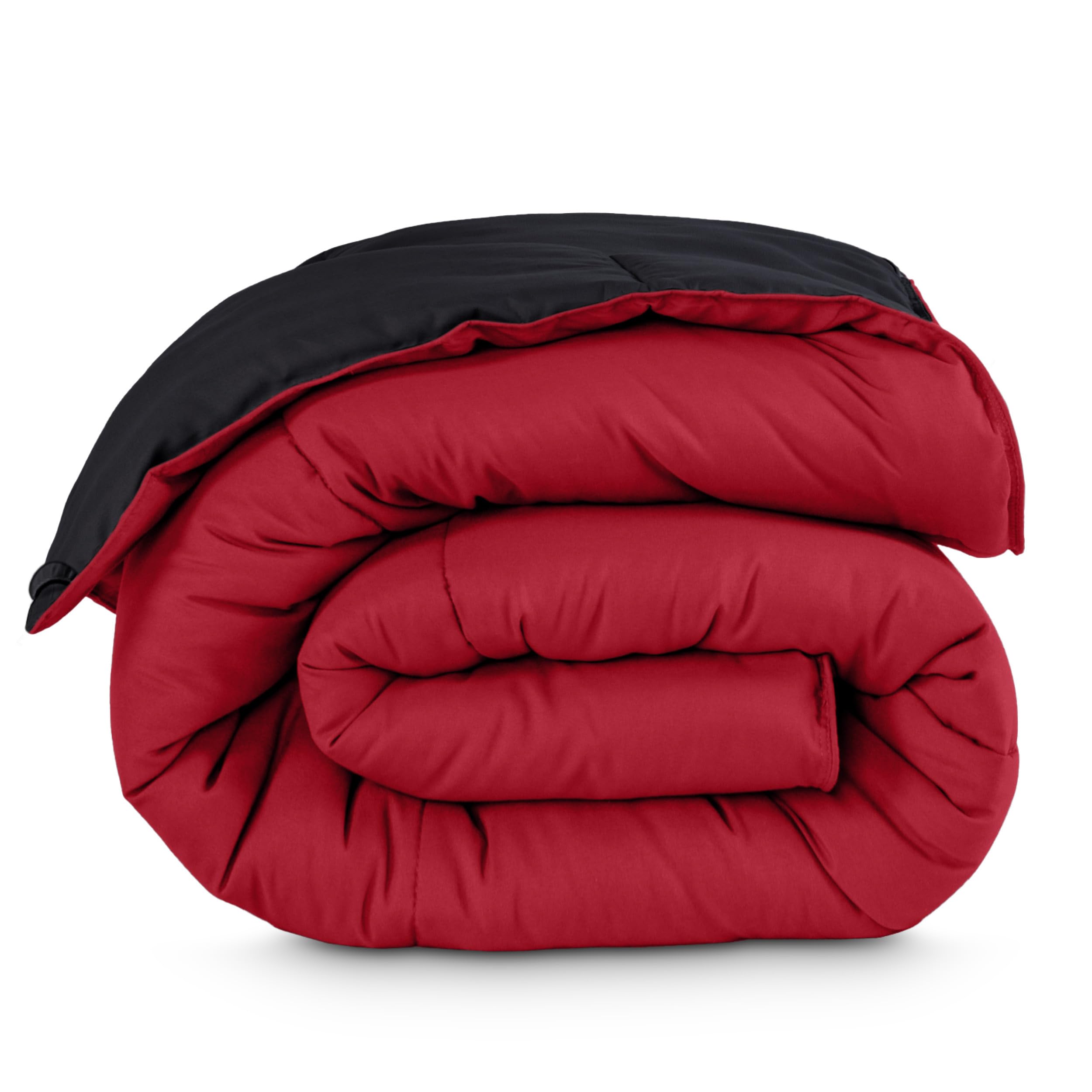 Bare Home comforter front view showing black side and cozy appeal
