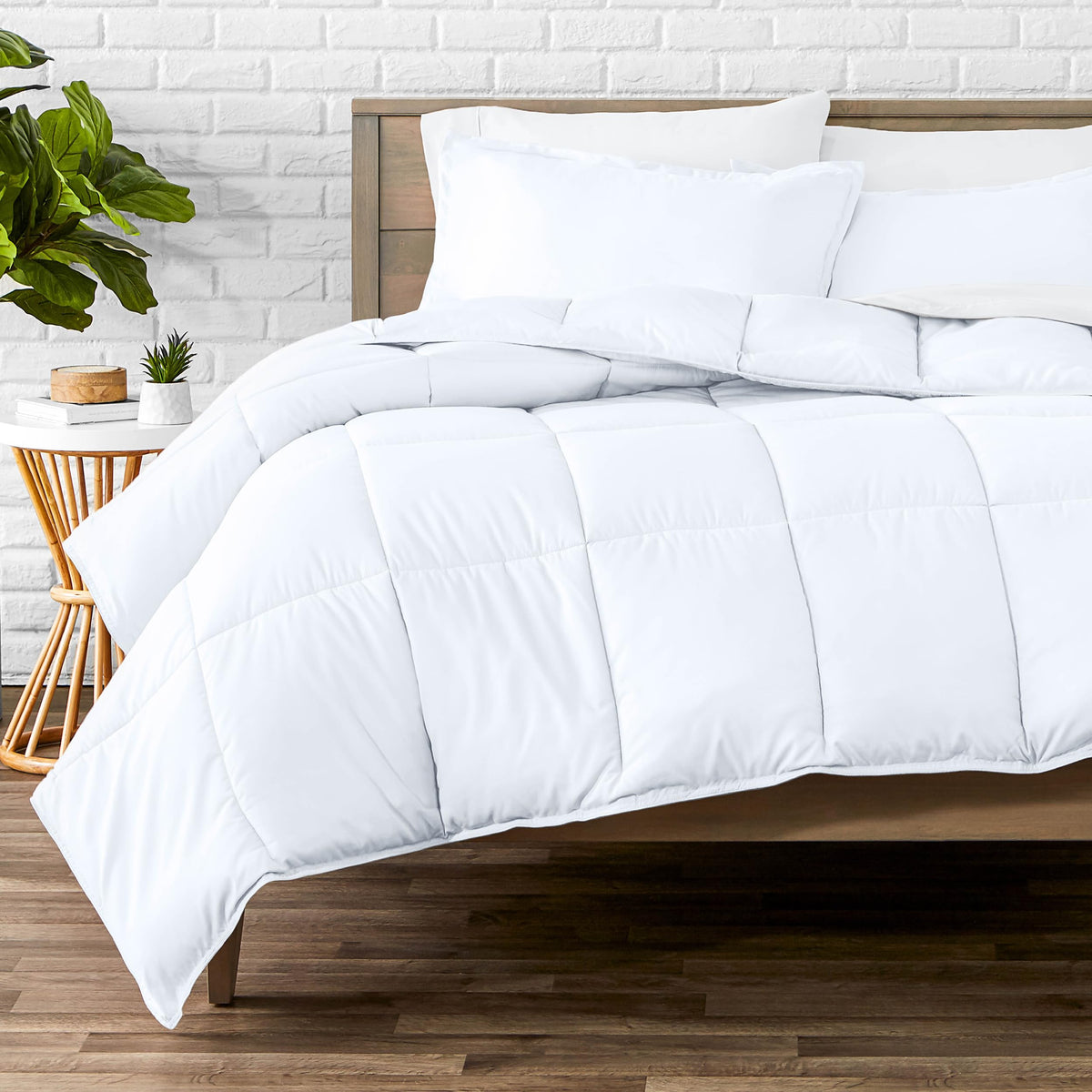 Bare Home queen comforter full bed view shows cozy bedroom appeal