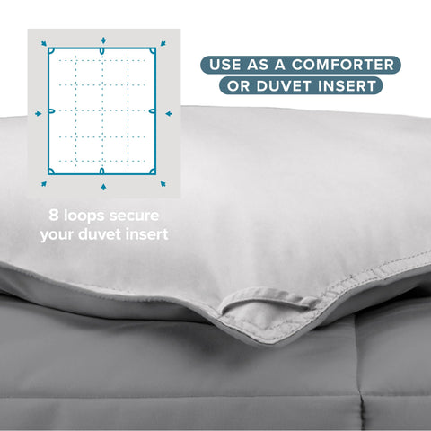 Bare Home comforter styled on bed for a pulled-together bedroom look