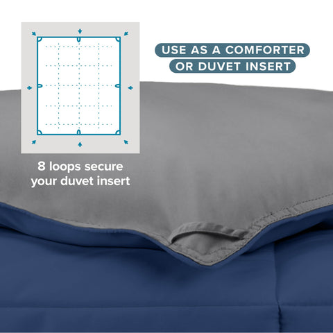 Bare Home comforter styled on a twin bed illustrating neat layered bedding