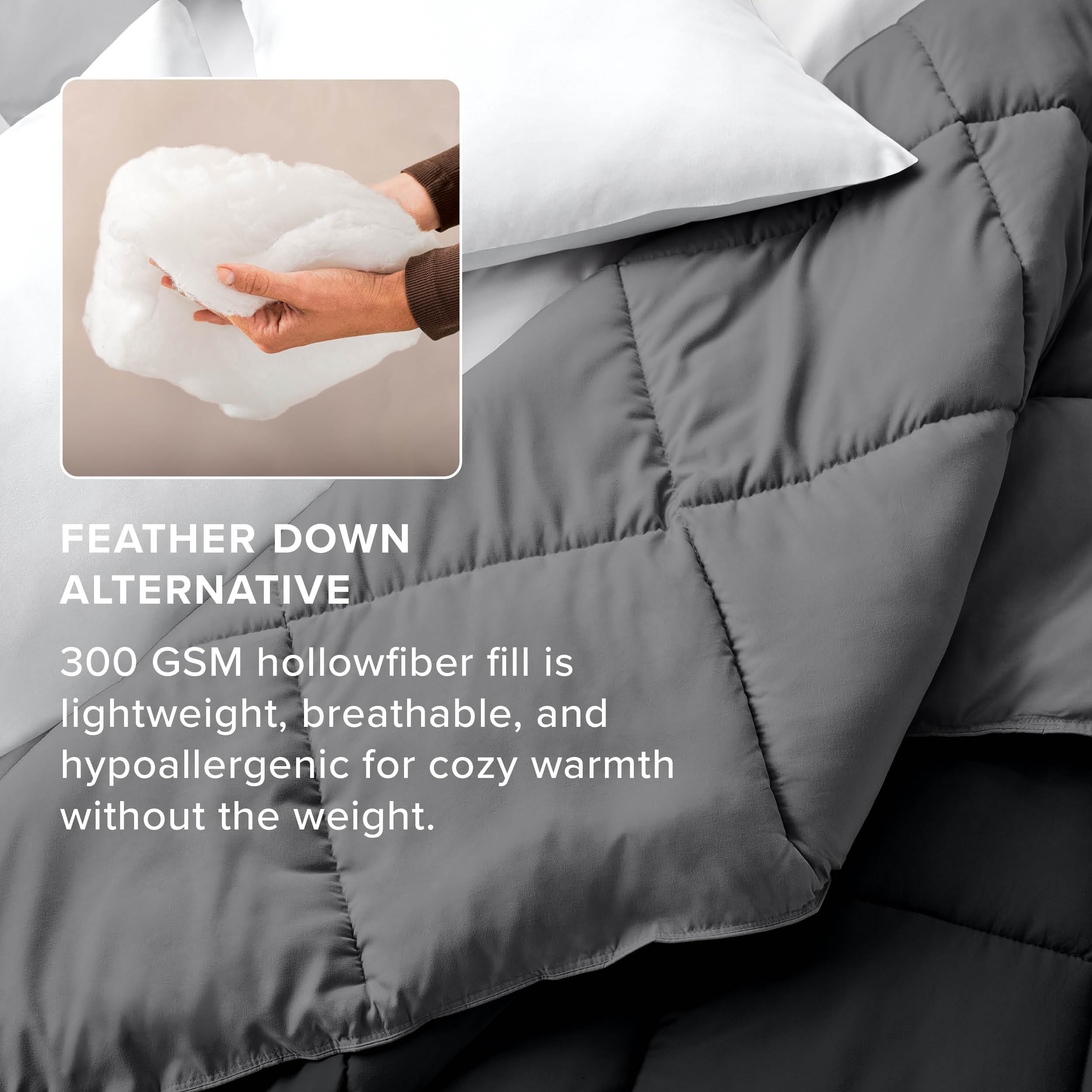 Bare Home comforter styled on a queen bed for modern bedroom appeal