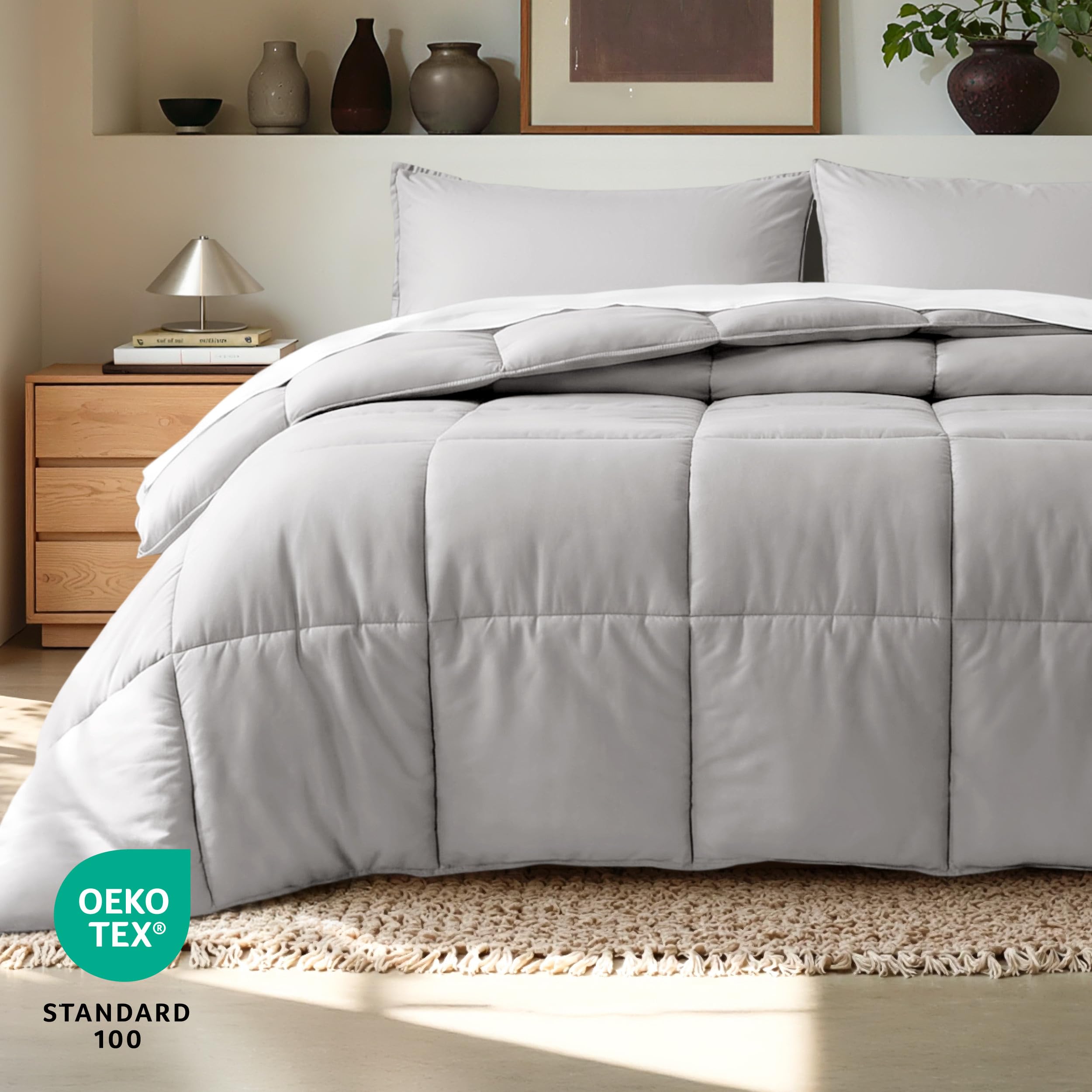 Bare Home comforter styled on a twin bed for cozy bedroom ambience