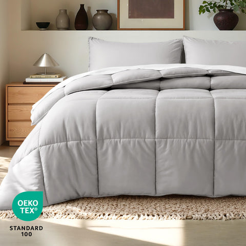 Bare Home comforter styled on a twin bed for cozy bedroom ambience