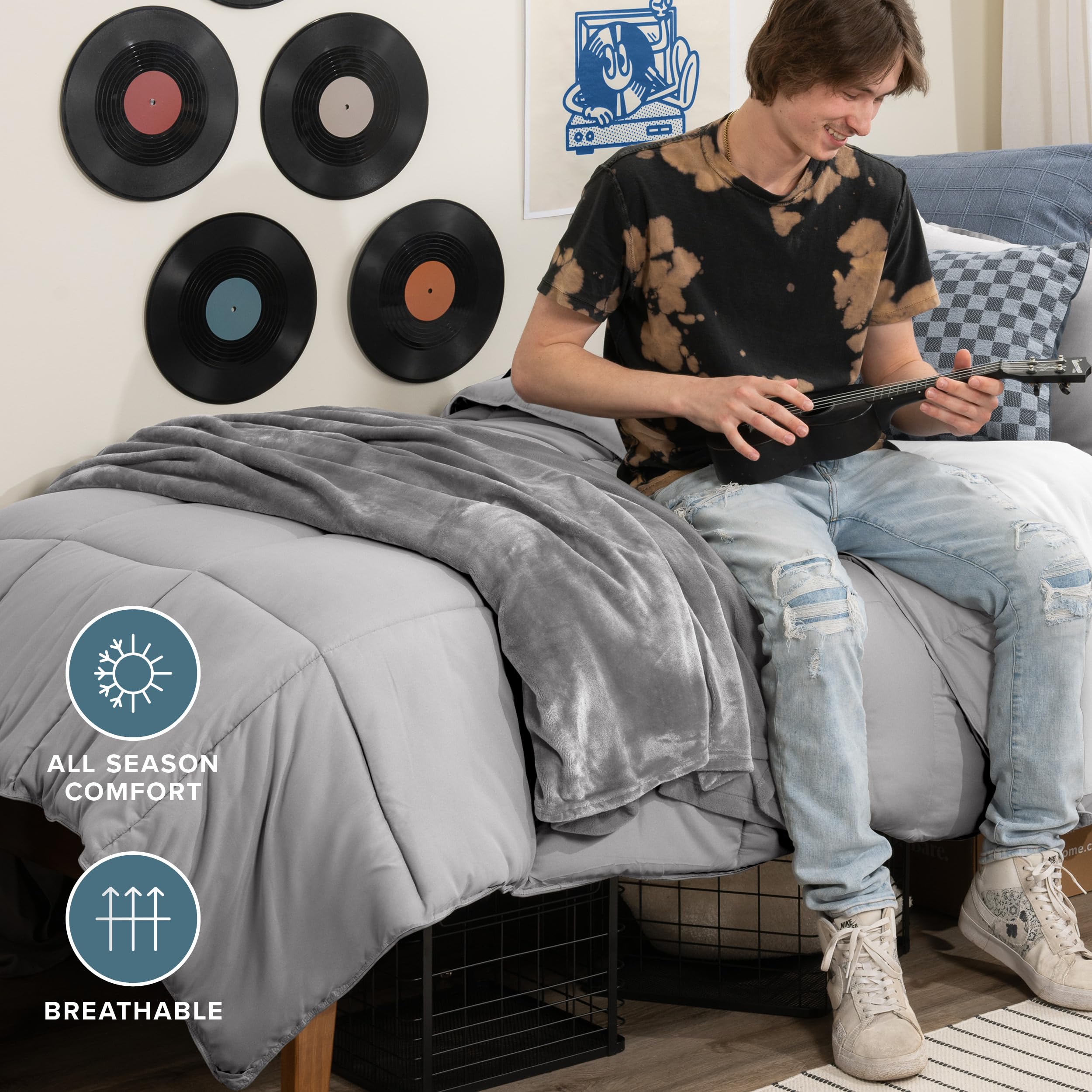 Bare Home pillow sham and stitched edges for durable construction