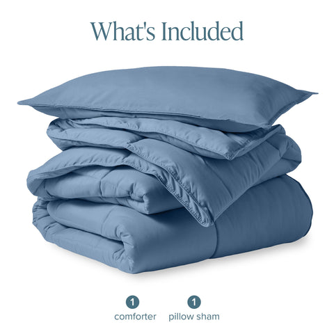 Bare Home comforter texture with hands touching to show plush feel