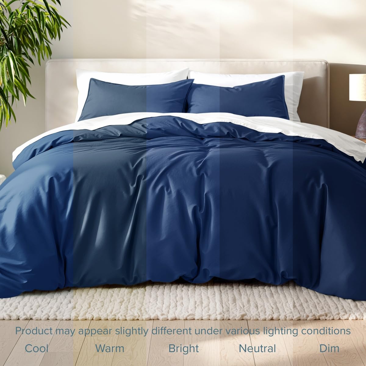 Bare Home neatly folded duvet cover ready for laundry illustrating easy care benefit