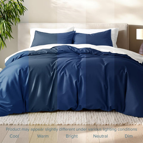 Bare Home neatly folded duvet cover ready for laundry illustrating easy care benefit