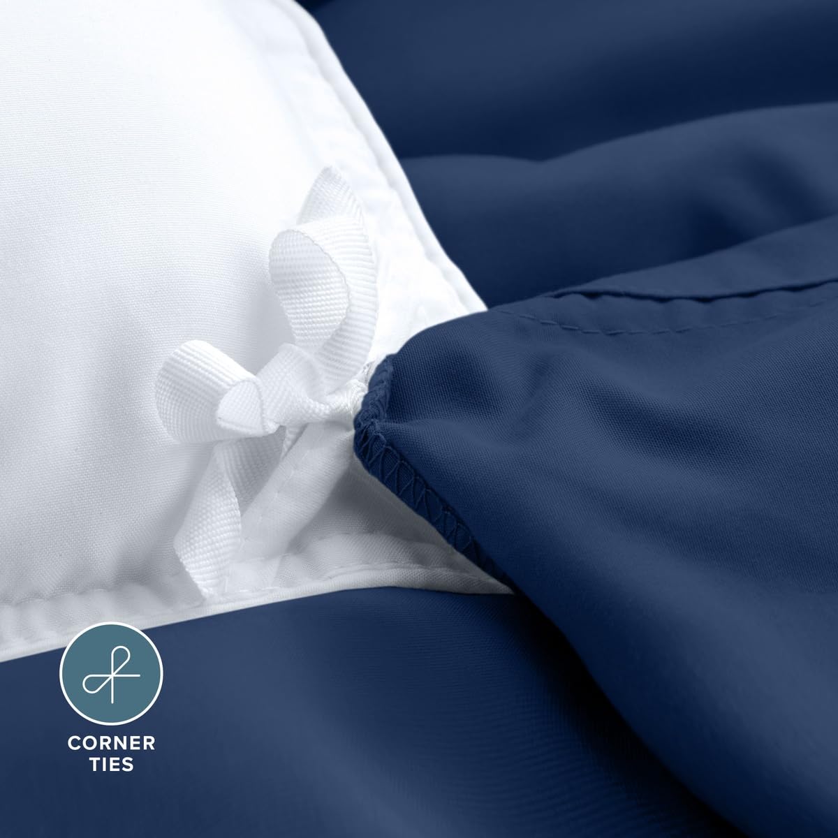 Bare Home duvet cover draped on queen mattress showing fit and proportion for sizing