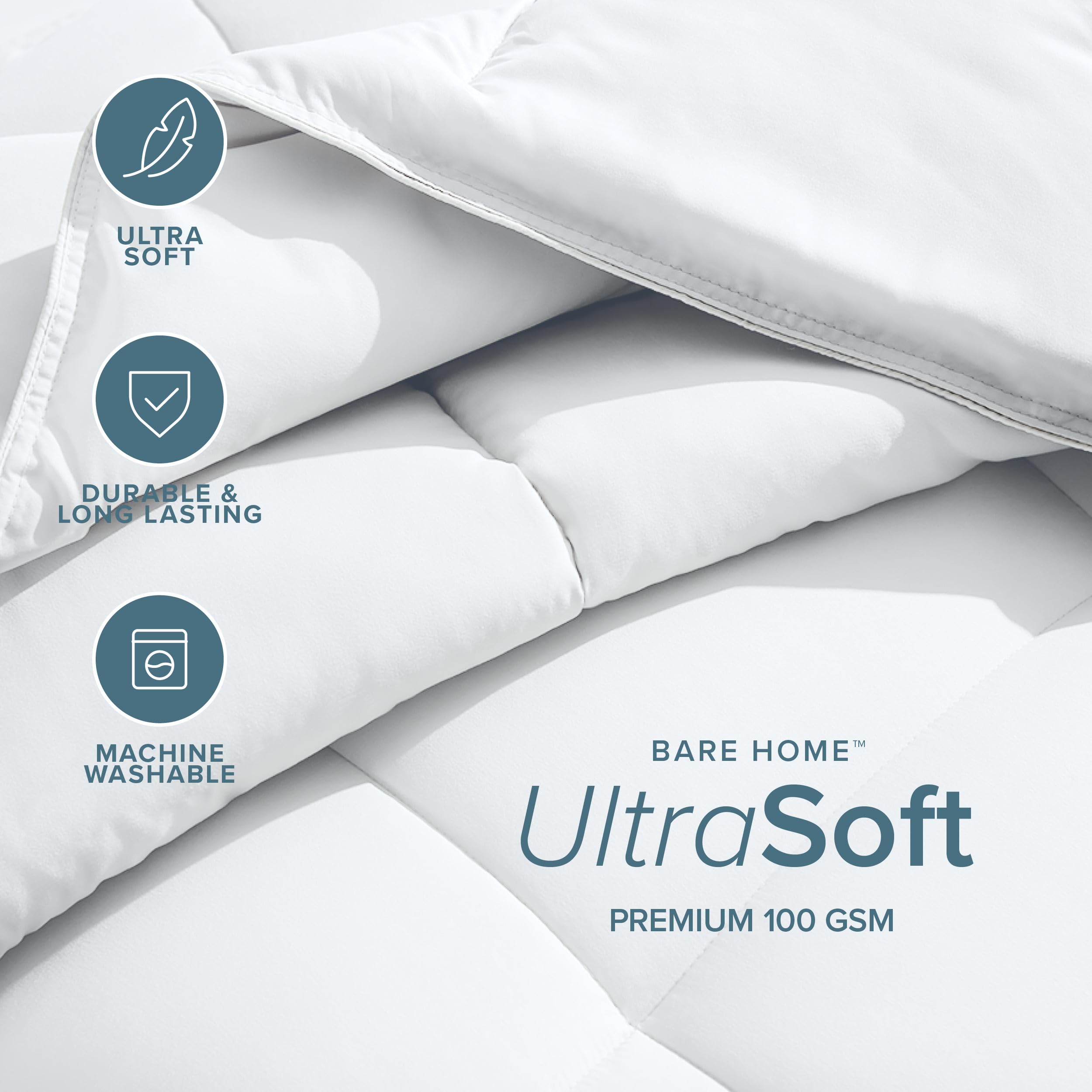 Bare Home detailed shot of a sewn duvet loop for secure attachment benefit