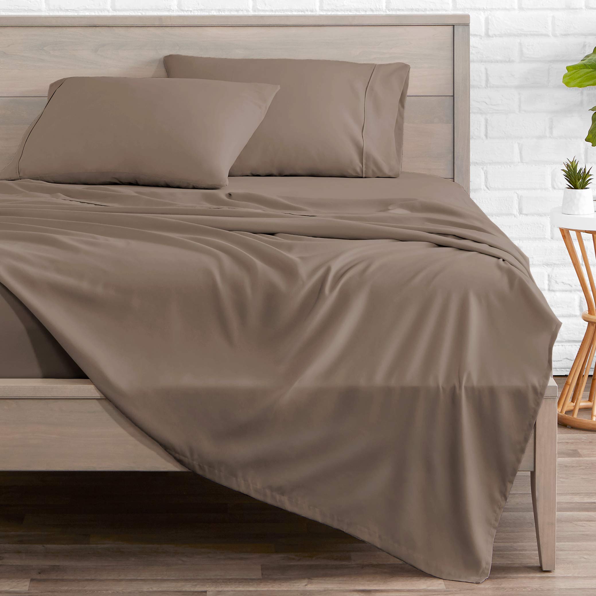 Bare Home close-up of deep pocket fitted sheet demonstrating secure fit