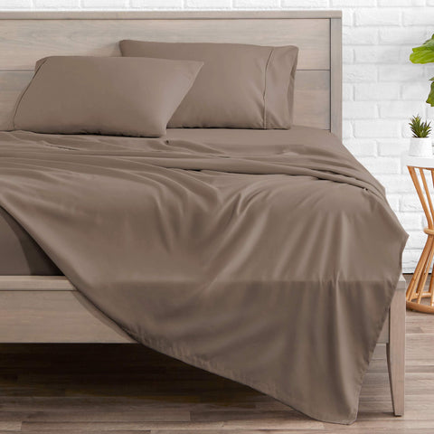 Bare Home close-up of deep pocket fitted sheet demonstrating secure fit